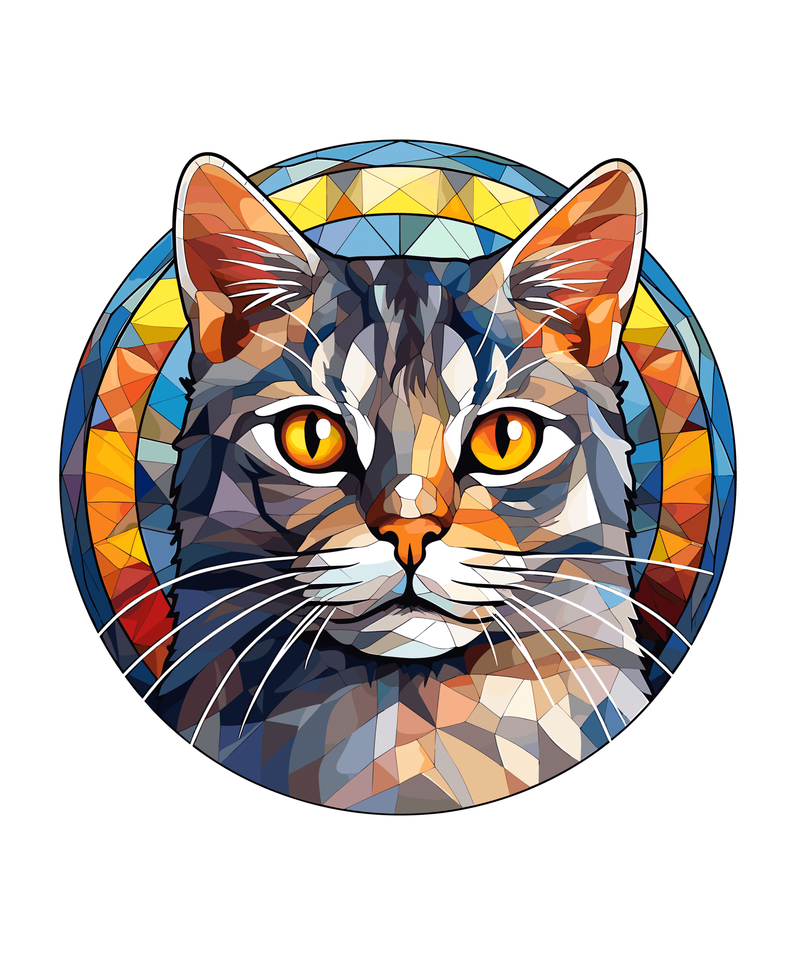 Chat vitrail pour la sublimation