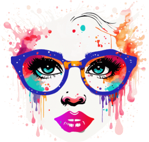 Femme à lunettes pour t-shirt sublimé